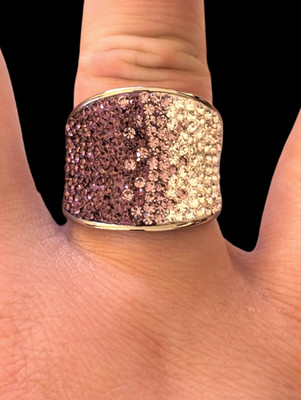 Jacmel Jewelry Inc Stainless Steel Tarnish Resistant Pave Crystal Size 8 Ring