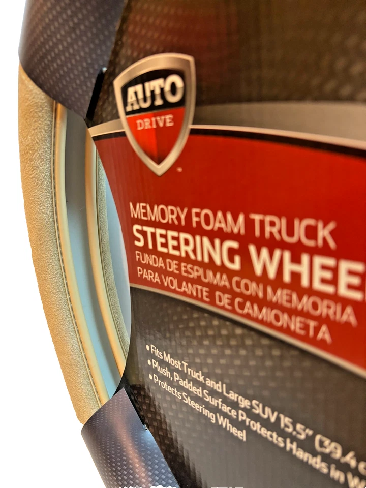 Cubierta protectora universal de espuma viscoelástica bronceada para volante de camión automóvil Foto 3 de 4