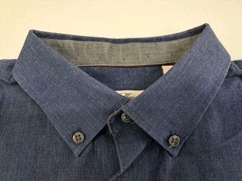 Van Heusen Originals Mens Blue Long Sleeve Classic Fit Shirt Large #7382 - Picture 3 of 11
