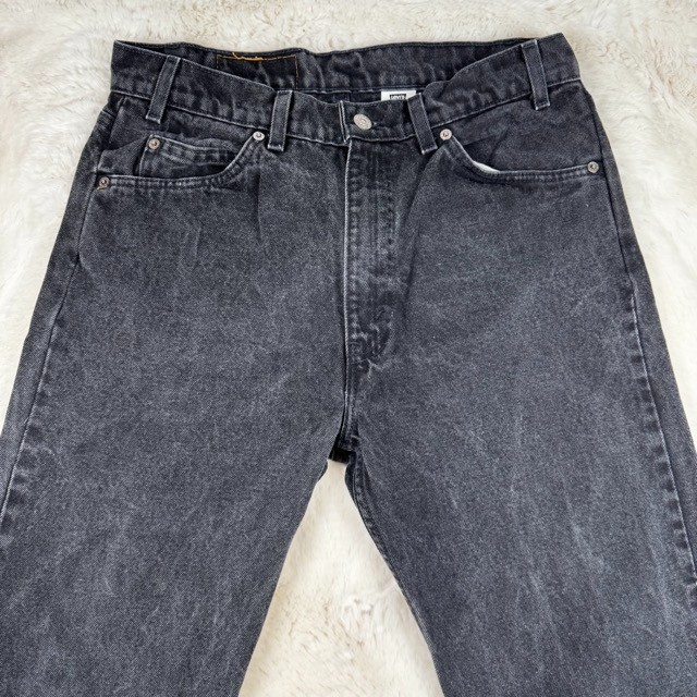 VTG 90s USA Levi's Orange Tab 505 Regular Straight Fit Black Denim Jeans 31x31