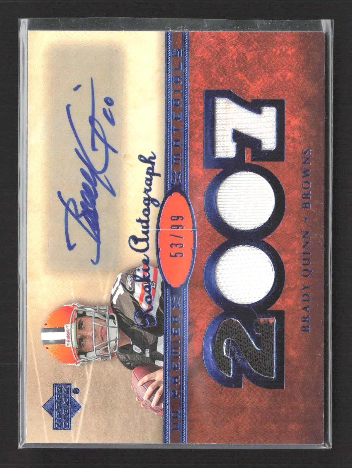 Brady Quinn Upper Deck Premier #136 Signed Jersey