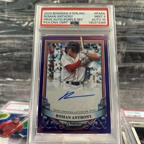 2024 Bowman Sterling Purple Refractor 1/120 Roman Anthony PSA 9 Auto xi6