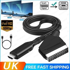PORTABLE SCART TO HDMI CONVERTER CABLE AUDIO VIDEO ADAPTER SCART DVD FOR HD TV