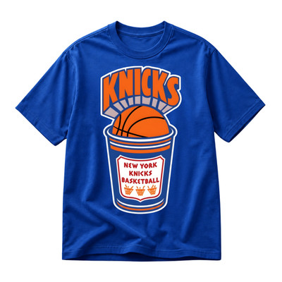 (NWT) NY Basketball Shirt Orange Blue Cup Graphic Tee Funny Sports Fan Gift