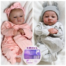 Real Reborn Baby Dolls Twins Realistic Newborn Girl Boy Lifelike Handmade Babies