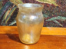 Loetz Austria Candia Papillon Gold Art Nouveau Blown Glass Mini Cabinet Vase