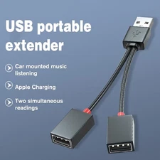 1X USB 2.0 A 1 to 2 Dual USB Female Data Hub Power Adapter Cable D3X5 Y M8Z5