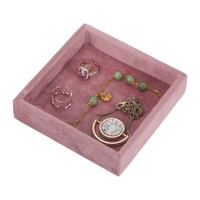 FüR Schmuck Organizer Tablett Stapelbar, Schmuckboxen Samt Schublade, Pink
