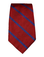 Vintage Polo Ralph Lauren Striped Red Blue Repp Men Necktie 100%Silk Made In USA
