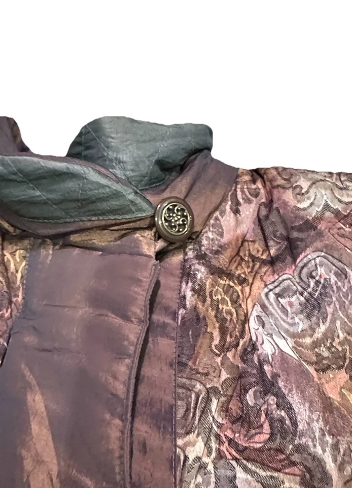 Chaqueta acolchada Gallery de colección años 90 L | Abrigo de esquí con estampado barroco ornamentado de gran tamaño Foto 4 de 4