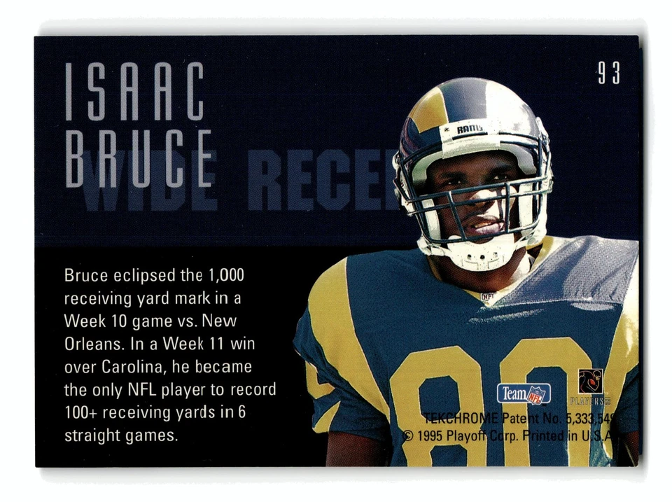Isaac Bruce 1995 Playoff Contenders #93 St. Louis Rams Mint - Image 2 of 2