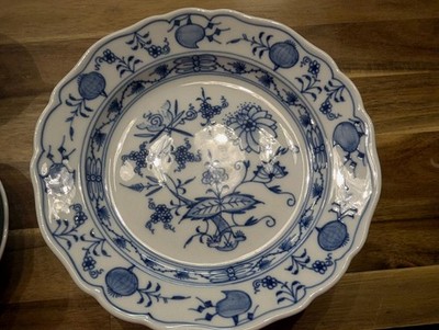 Meissen exklusiver Kuchenteller/  Zwiebelmuster  6st. d 18 vm Weiß Blau 