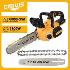 Cisivis 12-Inch Brushless Electric Chainsaw for DeWalt 20V Battery With Oiler
