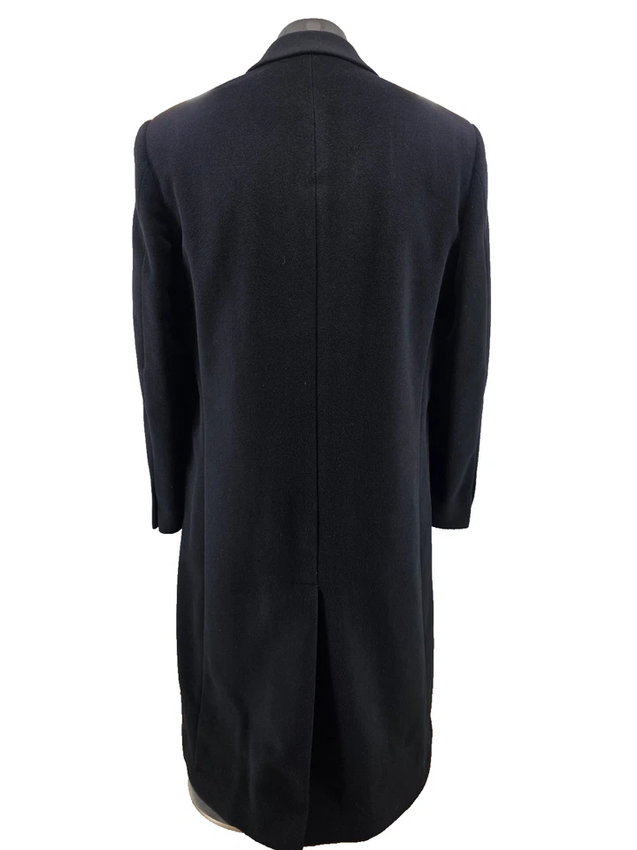 Abrigo Ralph Lauren Para Hombre 38R Negro Lana Cachemira Top Abrigo Trench Clásico Foto 2 de 4