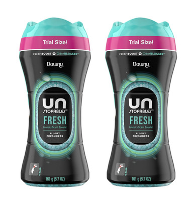 2 PACK Downy Unstopables In-Wash Scent Booster Laundry Beads, Fresh Scent 13.4oz
