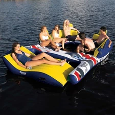 Aqua Leisure 11'x8' 6-7 Person Inflatable Raft w Detachable Docking Lounge