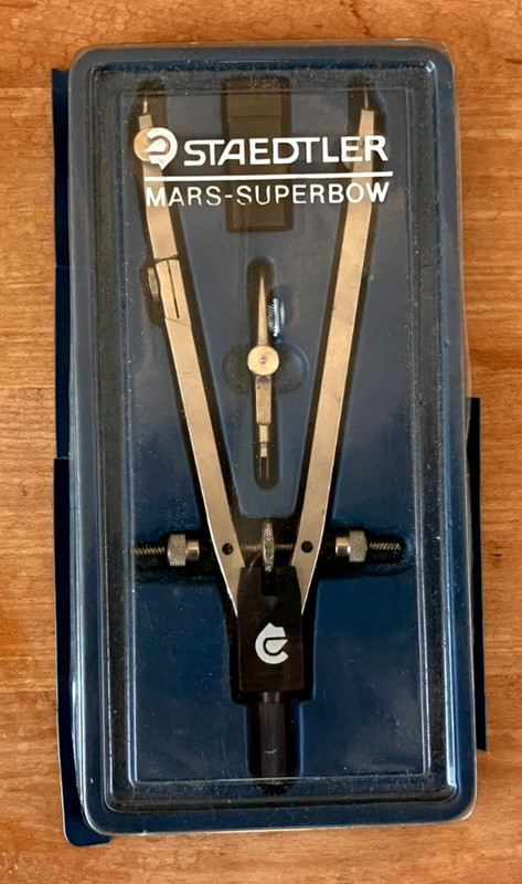 Vintage Staedtler Mars Superbow Compass* Excellent in so-so Plastic Case Germany