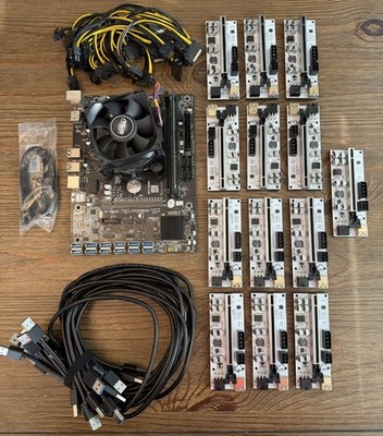B250C BTC 12x USB 3.0 to PCI-E Motherboard w/ i3 6100, 8GB RAM, 12 x PCIe Risers