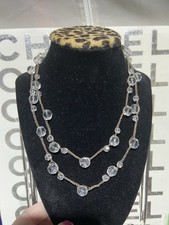 Clear Faceted Bead String Necklace 