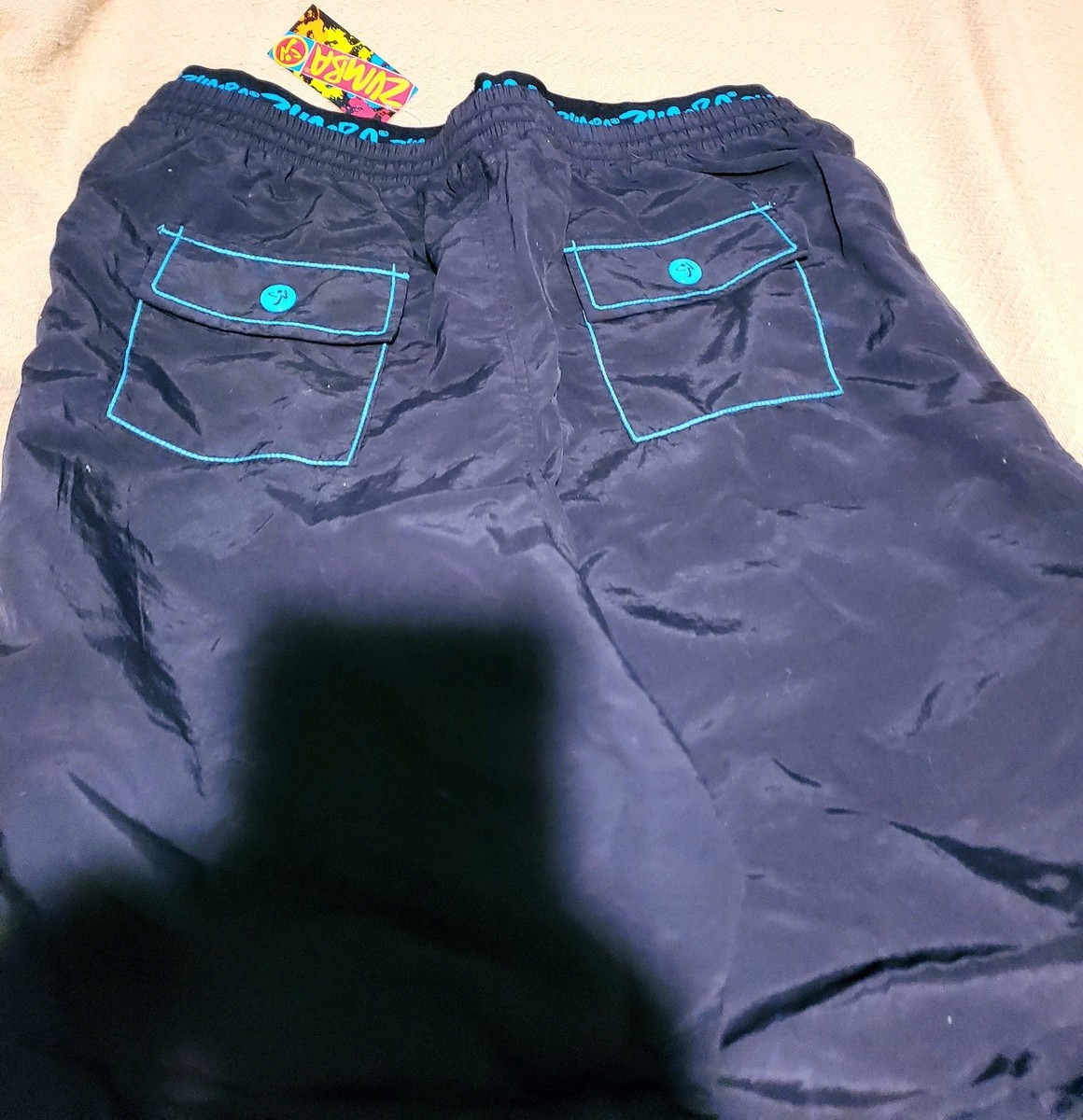 Vintage ZUMBA MENS Black Zip it CARGO Pants Converts to Shorts