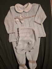 Baby Boy/girl Blue Spainish Pram Suit 0-6 Months