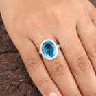 Swiss Blue Topaz Gemstone 925 Sterling Silver Handmade Jewelry Ring Gift For Her