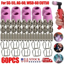 60 pcs Plasma Cutter Torch Consumables Kit for SG-55, AG-60, WSD-60 CUT50 60Amp