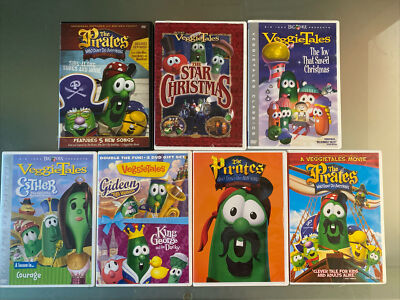  VeggieTales 7 LOT: Pirate Sing-Along & Movie, Christmas, Esther, King George