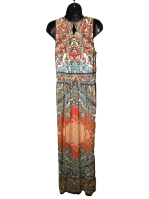 Donna Morgan Women's Paisley Print Stretch Long Multicolor Maxi Dress, Size  12 | eBay