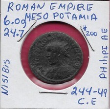 ROMAN EMPIRE,ROMAN PROVINCIAL,AD 244-249 NISIBIS(MESOPOTAMIA)AE24,PHILIP II TYCH