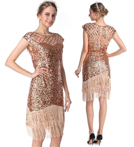 Ladies 20s 1920s Roaring Flapper Costume Sequin Gatsby 20's Fancy Dress - Picture 3 of 9