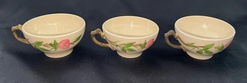 Franciscan DESERT ROSE Tea/coffee cups Set Of 3 EUC USA mark Vintage