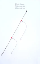 4 X Two hook flapper sea fishing rig, made in sizes 5/0 hook's. 