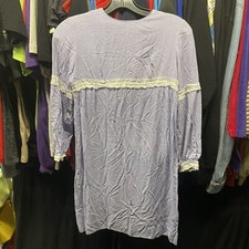 Handmade Fashion Womens Blue White Hippy Dress No Size Zipper Back Vintage 1960s