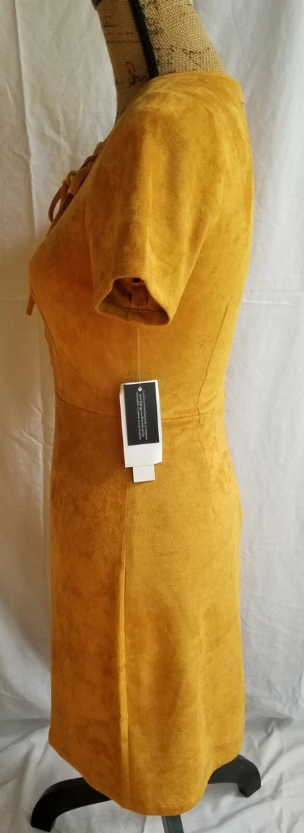 Lord Taylor Design Lab Dress Women s Size Small A Line Yellow Short Sleeve