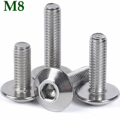 M8 - 1.25 Metric A2 Stainless Steel Truss Head Allen Hex Socket Cap Screws Bolts