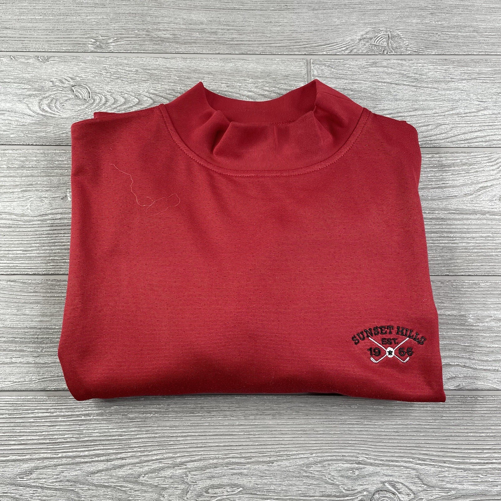 FootJoy Men's Red Mock Neck Golf Shirt 