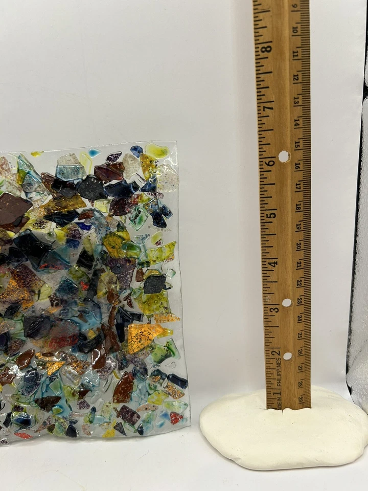 Fused Glass Plate, square  Glass Serving Tray, /ashtray 6.5" x 6.5" - Image 3 of 4