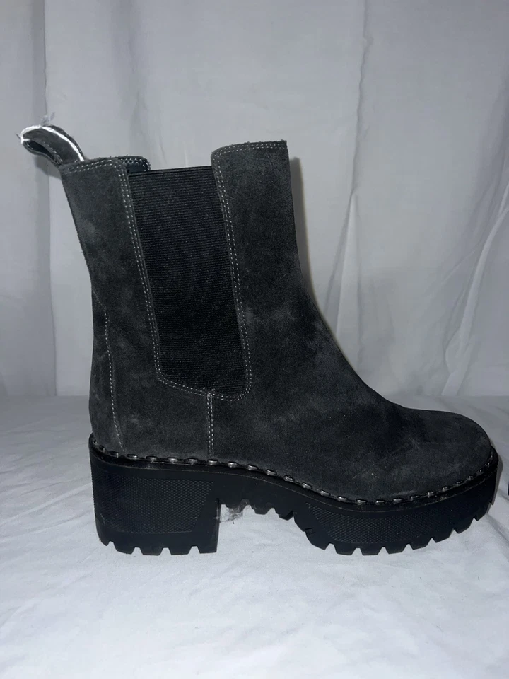 Vince Camuto Womens Madisha Chunky Platform Chelsea Boots Size 9 M Black Suede - Изображение 4 из 4