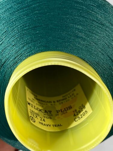 A&E Wildcat Plus Tex-24 Polyester Serger Thread huge 16oz Cone Heavy Teal 42629 - Picture 2 of 2