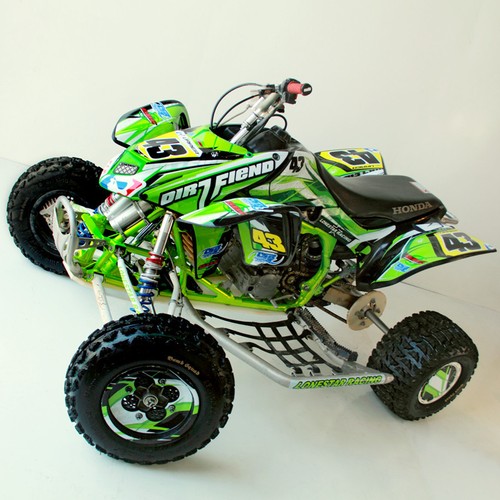 DFR TWIST GRAPHIC KIT WHITE SIDES/FENDERS 04-05 HONDA TRX450R TRX 450 - Picture 3 of 6