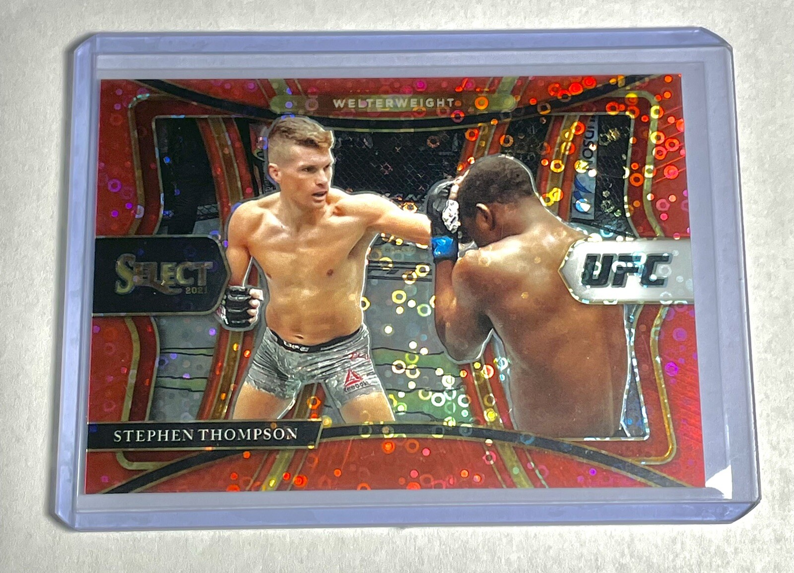 Stephen Thompson 2021 PANINI SELECT UFC Red Disco PRIZM PREMIER LEVEL /199