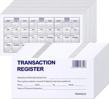 24 PCS Check Registers for Personal Checkbook, Easy to Read Checkbook Register