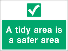 Construction Site Safety Sign - Tidy Area - Green
