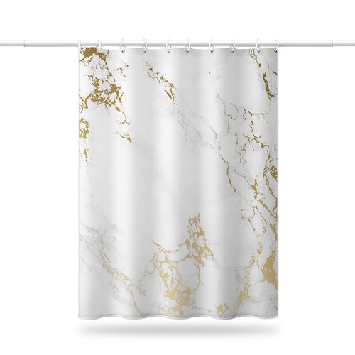 3D Marble Series Print Waterproof Shower Curtain Bathroom Curtain With 12 Hooks - Picture 11 of 27