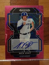 2022 Panini Prizm Draft Picks Nick Vogt Auto Pink Velocity Prizm No.PDP210