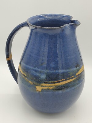 SIGNED Timothy Weber Blue Pitcher,Bowl & Plate,3pc Set