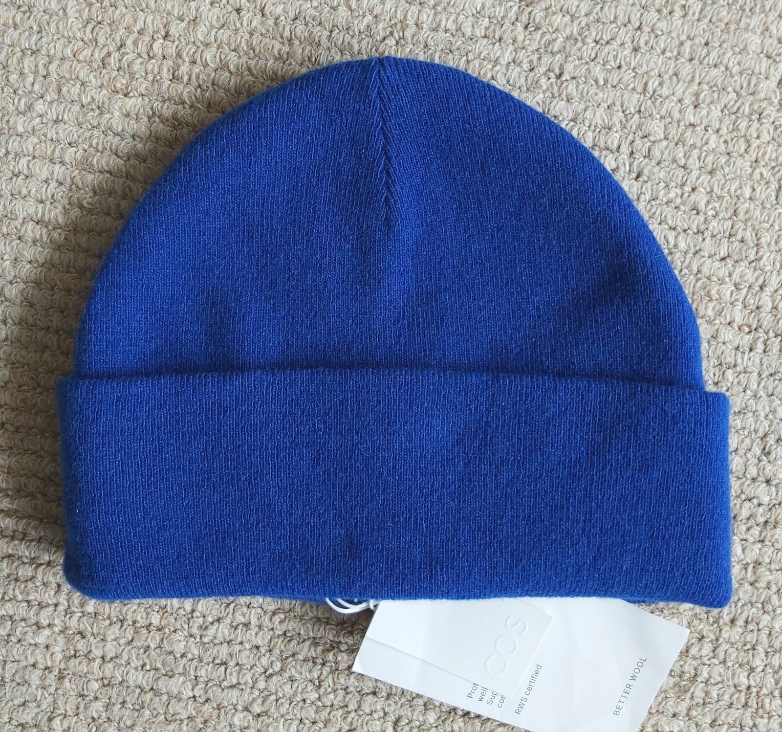 ARKET of Sweden Unisex ROYAL BLUE 100% Wool BEANIE Hat Toque Stockholm Tags