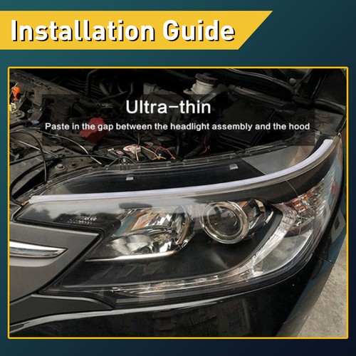 Tira de señal de giro flexible secuencial ámbar luz DRL faro ámbar azul hielo - Imagen 12 de 12