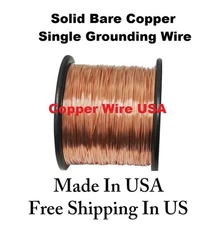 18 AWG SOLID BARE COPPER SINGLE GROUNDING WIRE ( 400 FT. 2 Lb. Spool